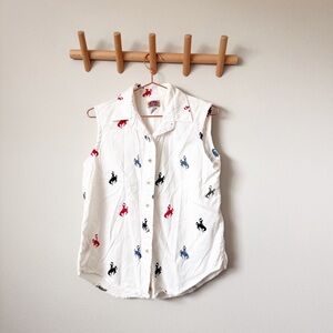Barn Fly Vintage Rodeo Print Sleeveless Shirt